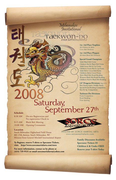 2008 Milwaukee Invitational Taekwon-Do Championships Tournament Designs